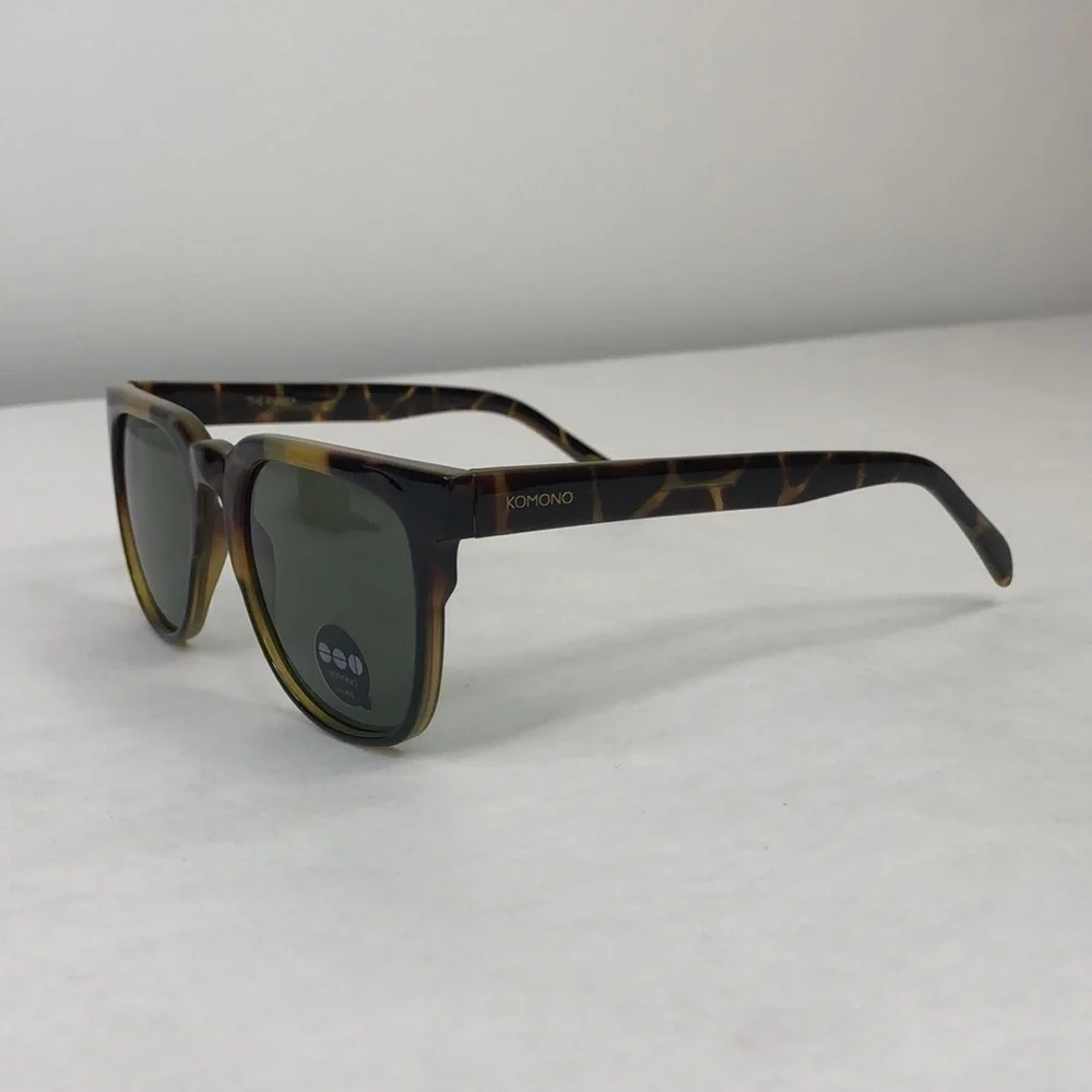 KOMONO sunglasses Riviera Green Tortoise NEW square brown